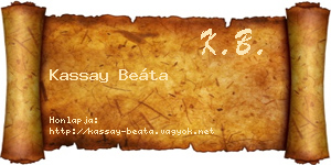 Kassay Beáta névjegykártya