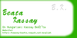 beata kassay business card